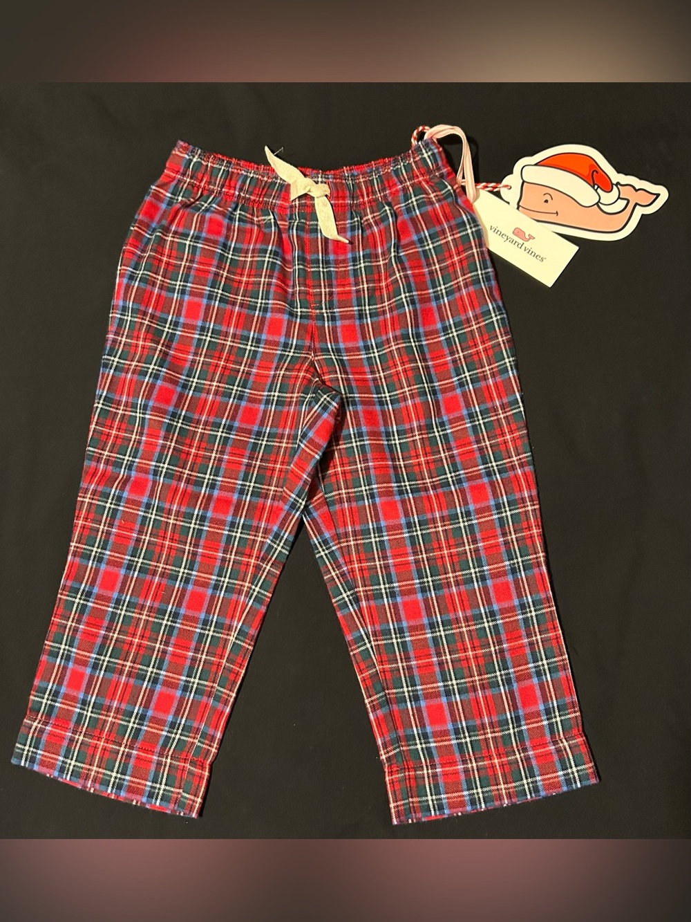 Vineyard Vines Kids Red and Blue Plaid Pajama Bottoms